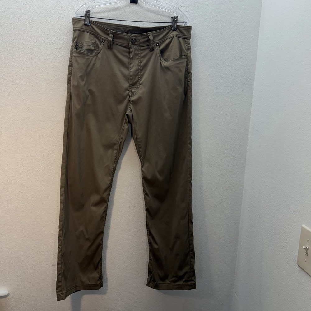 Prana Brion Pants Mens 36x30 Mid Rise Slim Fit Water Repellent Straight Leg